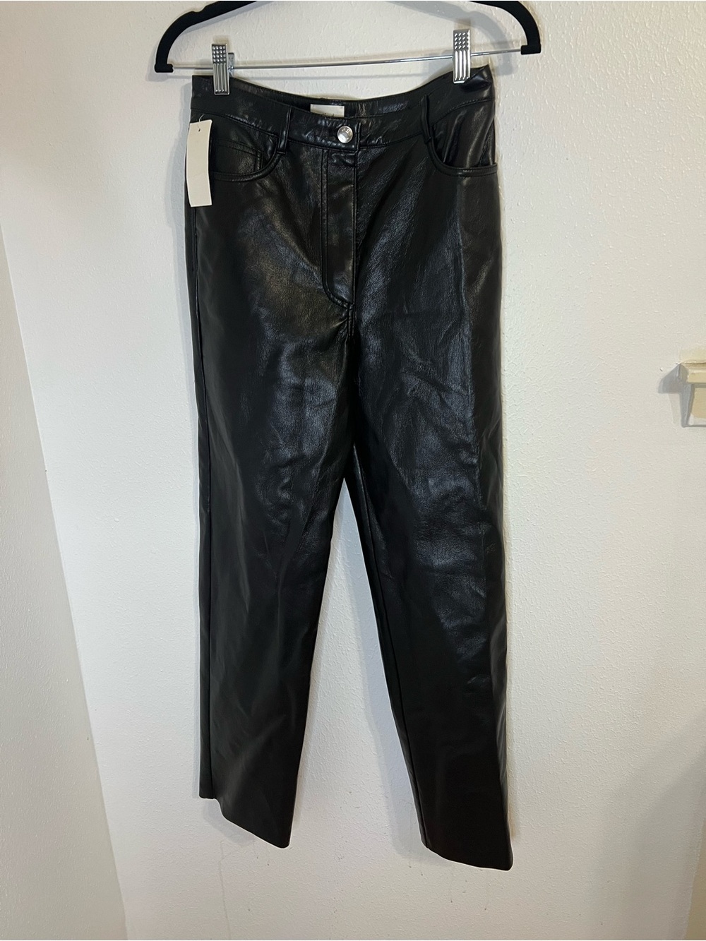 Wilfred Black Straight-Leg Faux Leather Jeans